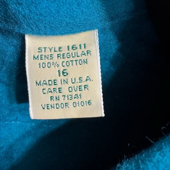 L.L. Bean Men's Chamois Flannel Shirt Traditional Fit Blue Outdoor Men's Sz 16 - Picture 9 of 9